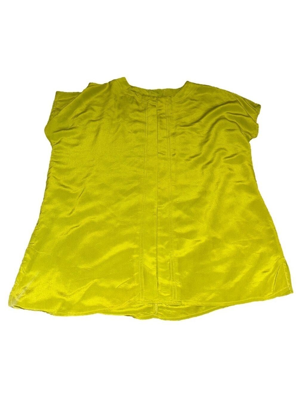 Potomac Collection Vintage 100% Silk Green/Yellow Blouse Medium